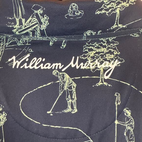 William Murray Men’s M Golf Polo Shirt Blue Golf Tree Print Stretch Performance - Picture 12 of 12